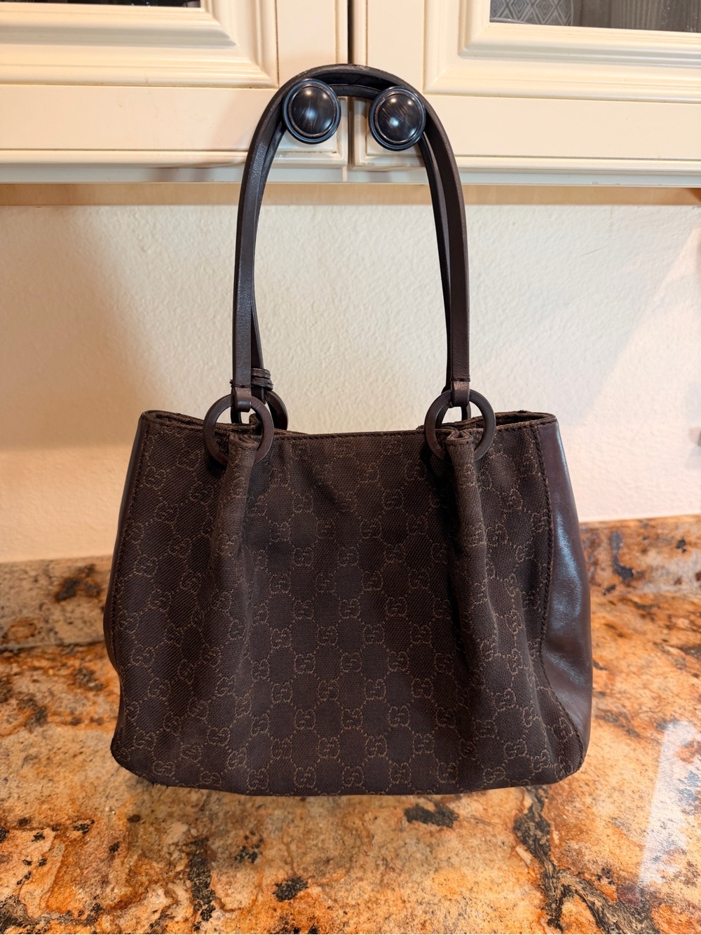 Gucci Brown Denim Small Tote - Picture 2 of 13